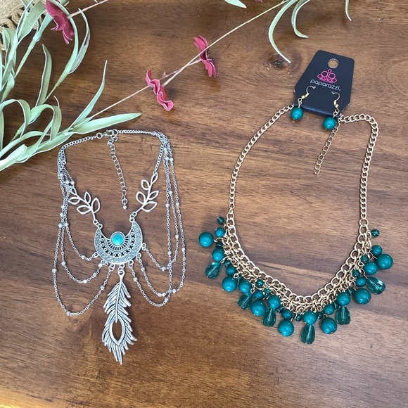 Arm Band & Necklace with Matching Earrings - Picture 1 of 7